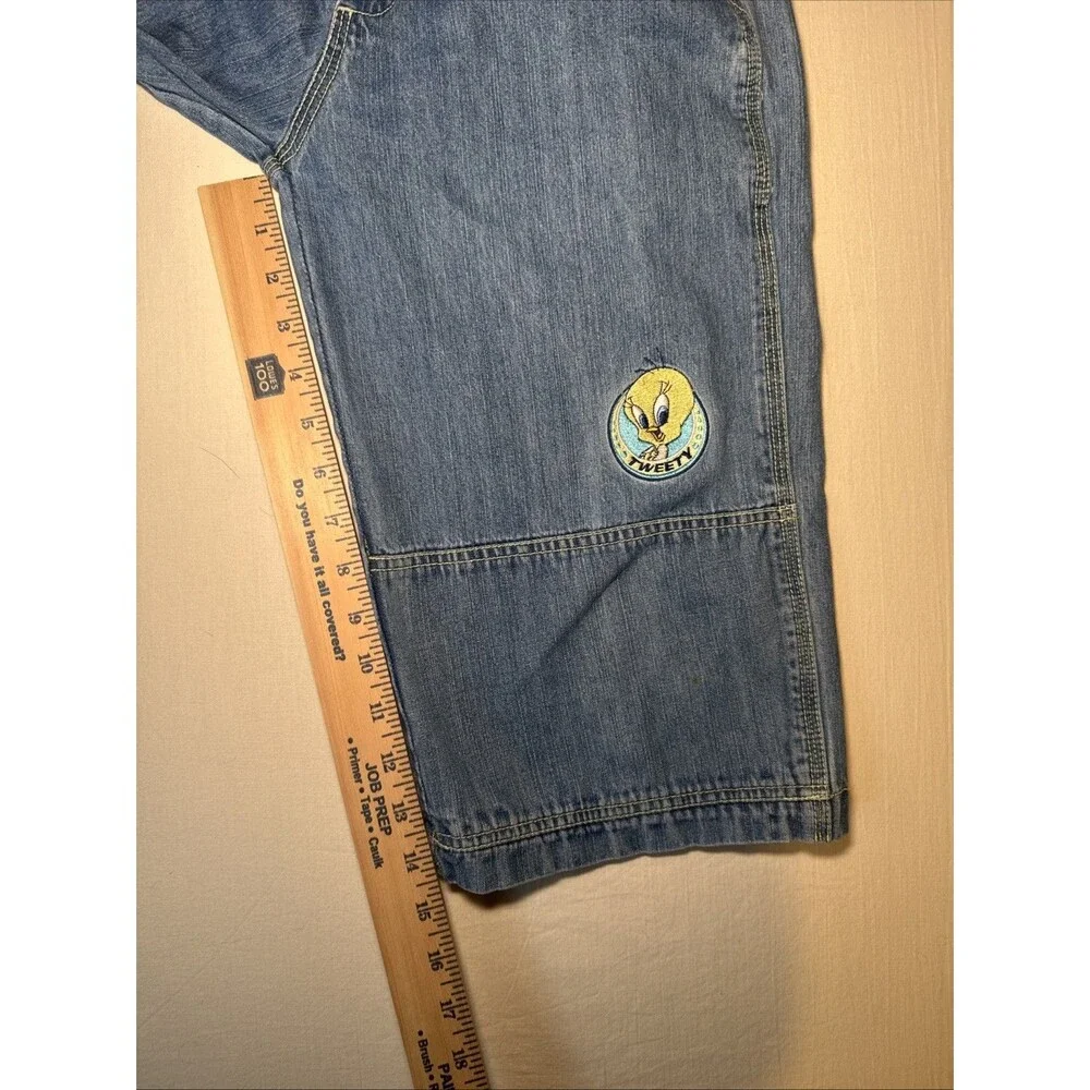 Looney Tunes Bib Shorts Overalls Girls 10  100% Cotton - Knee Length - Vintage